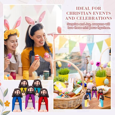 Bememo 100 Pcs Little Jesus Figures Original Design Mini Rubber Jesus Toys to Hide and Seek Christmas Religious Party Favors Sunday School Baptism Gifts in Saudi Arabia