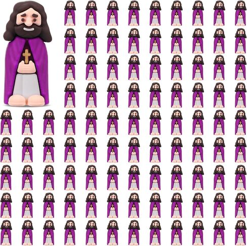 Bememo 100 Pcs Little Jesus Figures Original Design Mini Rubber Jesus Toys to Hide and Seek Christmas Religious Party Favors Sunday School Baptism Gifts in Saudi Arabia