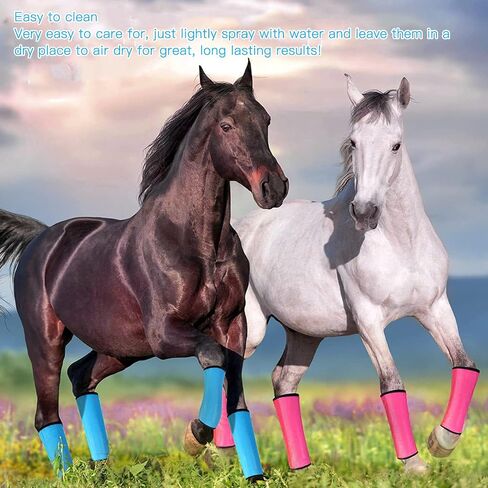 Horse Fly Leggings, Prevent Trampling Fine Mesh Leg Protection Tear Resistant Horse Fly Boots for Outdoor (Rose Red) in Saudi Arabia