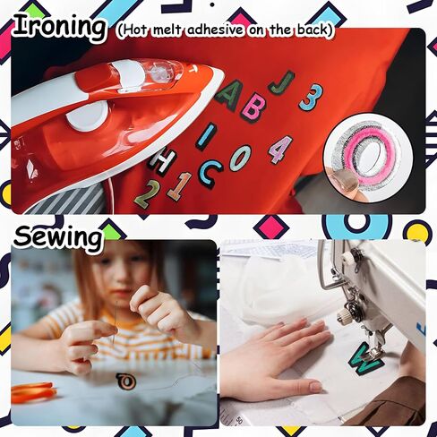 108Pcs Iron on Letters for Fabric, Letters Patches A-Z, Embroidered Number Patches 0-9, Iron on/Sew on Alphabet Patch for Clothes, Hat, Socks, Jeans in Kuwait