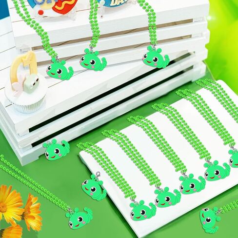 24 Pack Caterpillar Necklace Party Favors for Animal Themed Party, Baby Shower, Birthday, School Carnival Rewards, Photography Props, Home Decorations, Classroom Prize in Kuwait