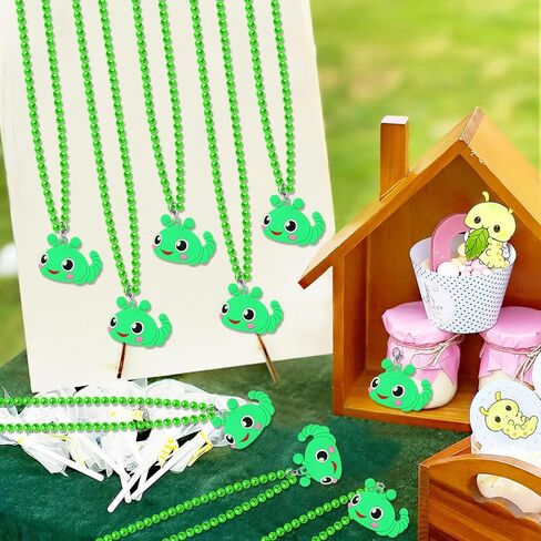 24 Pack Caterpillar Necklace Party Favors for Animal Themed Party, Baby Shower, Birthday, School Carnival Rewards, Photography Props, Home Decorations, Classroom Prize in Kuwait