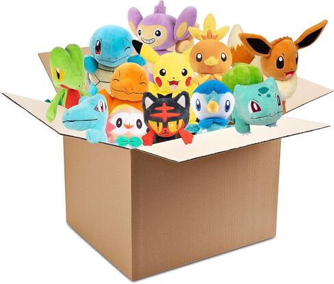 Pokemon 8" Mystery Blind Box, 3-Pack Plush, Assorted - Receive 3 of 10 Pictured Styles - Officially Licensed - Surprise Pokemon Characters Stuffed Animal Toy - Great Gift for Kids in Saudi Arabia