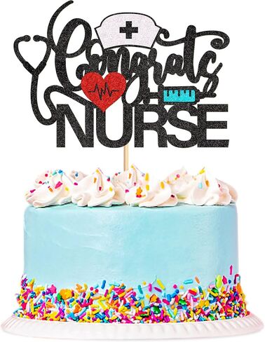 24Pcs Nurse Cupcake Toppers Sparkling and shining Nursing School Graduation Cupcake Picks for Medical Rn Nurse Grad Themed Birthday Party Supplies Pink in Kuwait