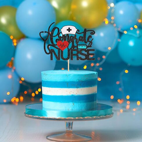 24Pcs Nurse Cupcake Toppers Sparkling and shining Nursing School Graduation Cupcake Picks for Medical Rn Nurse Grad Themed Birthday Party Supplies Pink in Kuwait