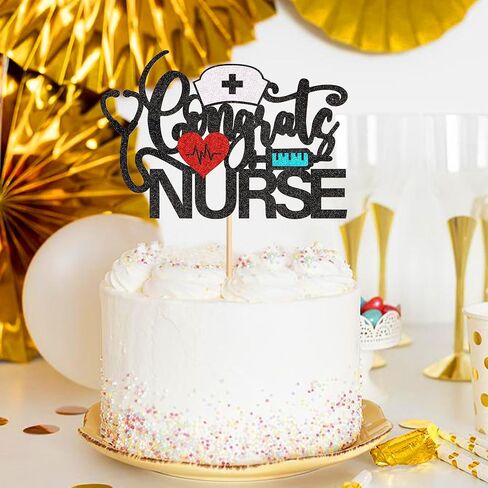 24Pcs Nurse Cupcake Toppers Sparkling and shining Nursing School Graduation Cupcake Picks for Medical Rn Nurse Grad Themed Birthday Party Supplies Pink in Kuwait