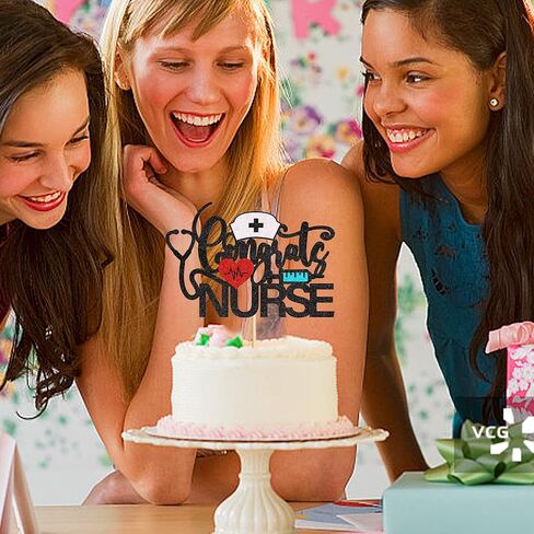 24Pcs Nurse Cupcake Toppers Sparkling and shining Nursing School Graduation Cupcake Picks for Medical Rn Nurse Grad Themed Birthday Party Supplies Pink in Kuwait