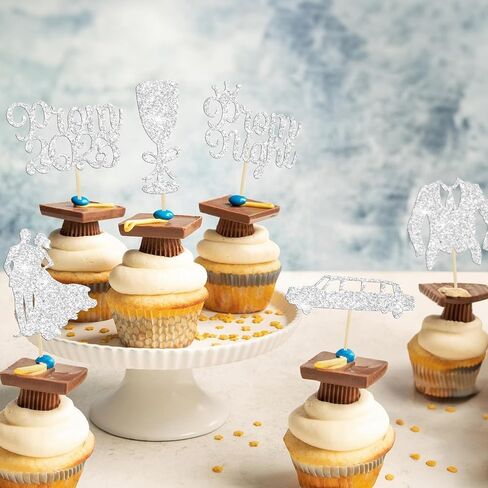 Gyufise 24PCS Lawyer 2025 Cupcake Cupcake Topcake Gold Glitter Class of 2025 Grad Cap Law School Survivor Cupcake. in Saudi Arabia