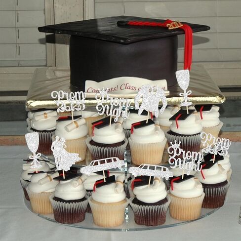 Gyufise 24PCS Lawyer 2025 Cupcake Cupcake Topcake Gold Glitter Class of 2025 Grad Cap Law School Survivor Cupcake. in Saudi Arabia
