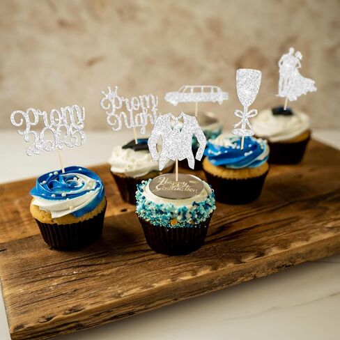 Gyufise 24PCS Lawyer 2025 Cupcake Cupcake Topcake Gold Glitter Class of 2025 Grad Cap Law School Survivor Cupcake. in Saudi Arabia