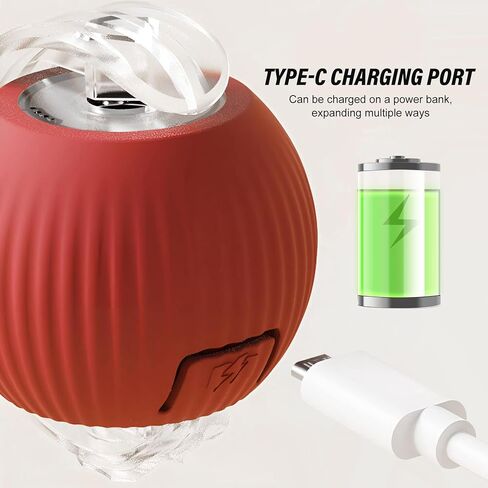 Indoor Cat Interactive Toy - Random Rolling, Flashing on Floor, 360 Automatic Rolling Toy Electric Dog Ball for Dogs/Cats (Red) in Kuwait