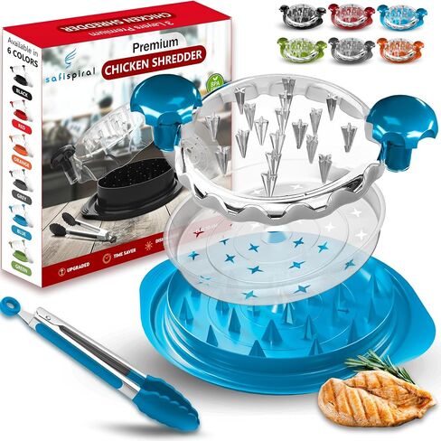 Chicken Shredder Tool Twist Large – 3 Layers Non Slip Meat Shredder with Removable Tray for Easy Shredding - Dishwasher Safe, Heat Resistant Chicken Breast Shredder with Ergonomic Handle (Red) in Kuwait