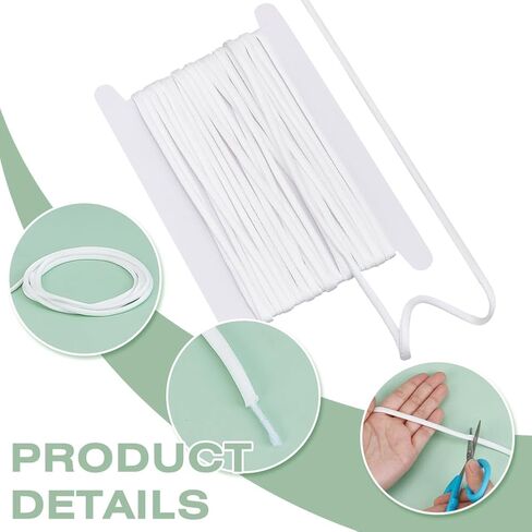 FINGERINSPIRE 10 Yards Satin Covered Upholstery Cord White 5mm Braided Decorative Rope Cord Satin Silk Thread Satin Polyester Cord for Jewelry Making Bracelet Necklaces Beading Thread in Saudi Arabia