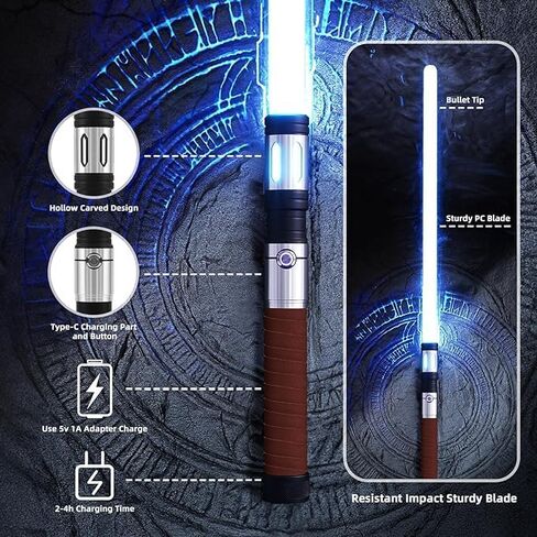 Lightsaber Dueling Light Saber with 12 RGB Colors 16 Sound Fonts and Motion Control, Force FX Lightsabers with Premium Metal Handle and Replaceable Blade, Light Sabers for Adults, Kids in Saudi Arabia