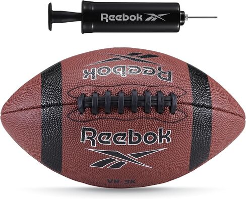 Reebok Elite Recreational Football, Official Size, Composite Leather, Innovative Soft Grip Technology, Cushion Lining, Includes Pump & Needle, VR-4K Series (Varsity) in Saudi Arabia