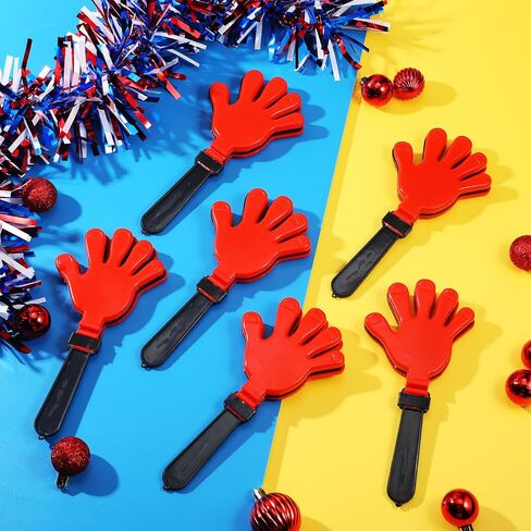 Poen 6 PCS Jumbo 11 inch Clappers Clappers Makers Giant Giant blastic blastic noisemakers for Sporting event ball dance fiesta game forms society supplies (Red and Black) in Saudi Arabia