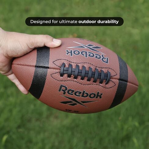 Reebok Elite Recreational Football, Official Size, Composite Leather, Innovative Soft Grip Technology, Cushion Lining, Includes Pump & Needle, VR-4K Series (Varsity) in Saudi Arabia
