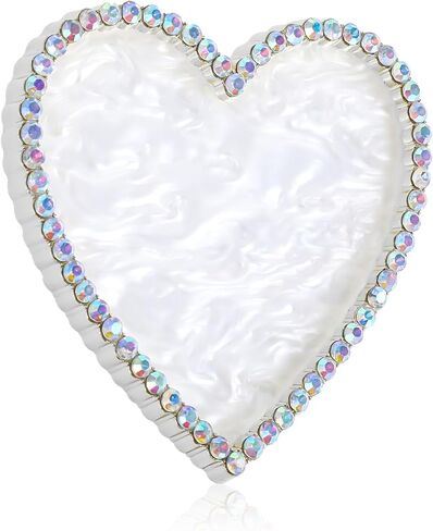 Resin Nail Art Palette Nail Painting Mixed Color Palette Gold Edge Nail Holder Display Board Heart Rhinestone DIY Makeup Pallet Polish Gel Color Mixing Tray Cosmetic Mixing Tools (Silver) in Kuwait