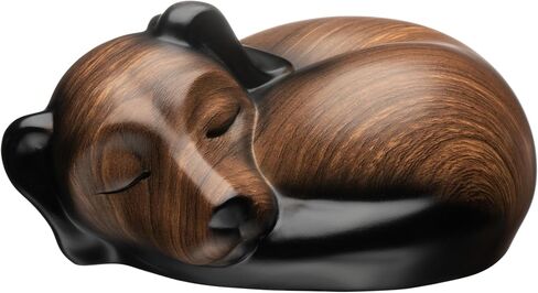 Pet Urns,Sleeping Resin Cremation Dog Urn, Dog Urns for Ashes, Small Animal Urn(Black Walnut)… in Saudi Arabia