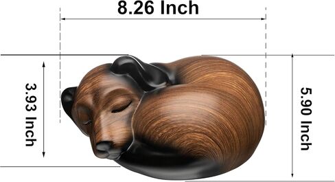Pet Urns,Sleeping Resin Cremation Dog Urn, Dog Urns for Ashes, Small Animal Urn(Black Walnut)… in Saudi Arabia