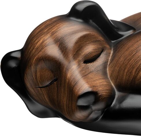 Pet Urns,Sleeping Resin Cremation Dog Urn, Dog Urns for Ashes, Small Animal Urn(Black Walnut)… in Saudi Arabia