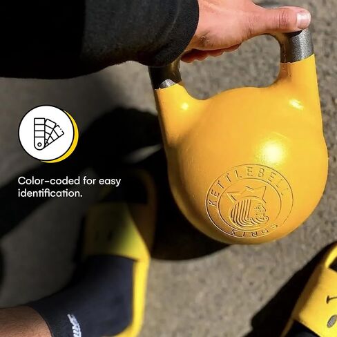 وزن أجراس كيتل بيل كينغز المنافسة (مقبض 33 ملم) 4-32 كجم | أوزان اليد، معدات الصالة الرياضية ومجموعات تدريب القوة للنساء والرجال | مجموعة أوزان للجيم المنزلي in Kuwait