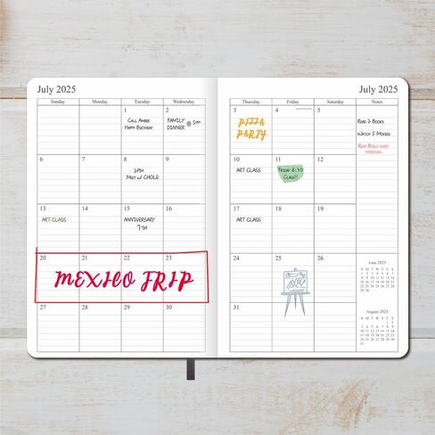 2025-2026 Planner - مخطط أسبوعي وشهري ، يوليو 2025 - يونيو 2026 ، أيام العطل ، صفحات الاتصالات والملاحظات ، الغطاء الجلدي النباتي ، الإغلاق المرن ، 5.5 "× 8.25" ، رمادي in Kuwait