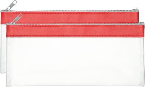 Patikil 8.7x3.9 بوصة أكياس المال مع سستة ، 2 أجهزة كمبيوتر واضحة PVC Cash Deposit Bank Pouch Pouch Acket in Kuwait
