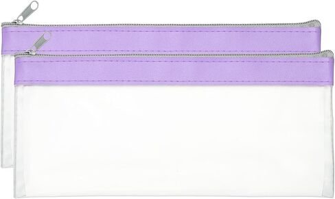 Patikil 8.7x3.9 بوصة أكياس المال مع سستة ، 2 أجهزة كمبيوتر واضحة PVC Cash Deposit Bank Pouch Pouch Acket in Kuwait