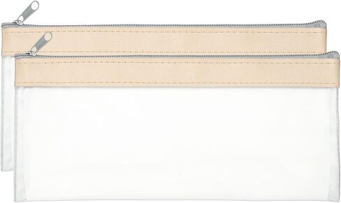 Patikil 8.7x3.9 بوصة أكياس المال مع سستة ، 2 أجهزة كمبيوتر واضحة PVC Cash Deposit Bank Pouch Pouch Acket in Kuwait