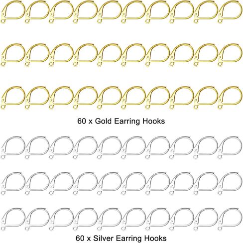 210Pcs French Earring Hooks Hypoallergenic Lever Back Earrings Hooks French Ear Wire Metal Brass Leverback Earring French Hook Earwires Earring Supplies for DIY Jewelry Making Findings(7 Colors) in Kuwait