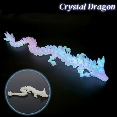 6PCS 3D Printed Dragon Glow in The Dark - Rainbow Luminous Dragons, 3D Dragon Toys for Home Decor, Desktop Pet, Best Gifts for Kids & Adults, Fantasy Collectibles in Kuwait