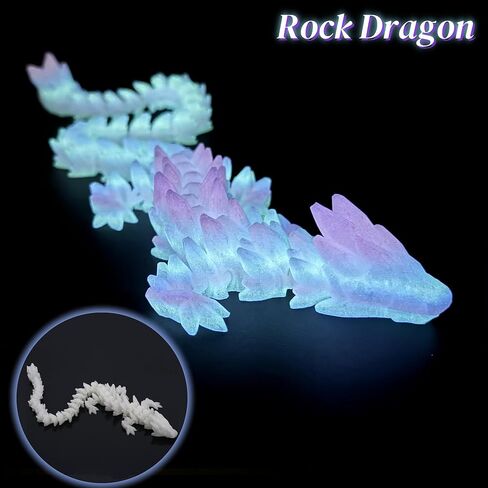 6PCS 3D Printed Dragon Glow in The Dark - Rainbow Luminous Dragons, 3D Dragon Toys for Home Decor, Desktop Pet, Best Gifts for Kids & Adults, Fantasy Collectibles in Kuwait