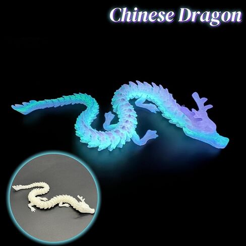 6PCS 3D Printed Dragon Glow in The Dark - Rainbow Luminous Dragons, 3D Dragon Toys for Home Decor, Desktop Pet, Best Gifts for Kids & Adults, Fantasy Collectibles in Kuwait