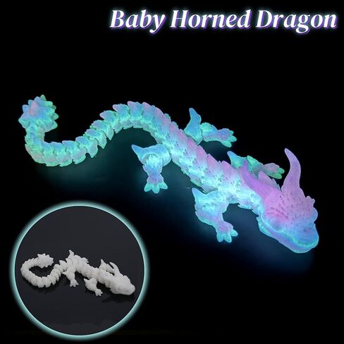 6PCS 3D Printed Dragon Glow in The Dark - Rainbow Luminous Dragons, 3D Dragon Toys for Home Decor, Desktop Pet, Best Gifts for Kids & Adults, Fantasy Collectibles in Kuwait