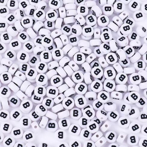 700 PCS حرف واحد حبات الرسائل للأساور ، A e i o u u n s t 4x7 mm box بيضاء كبيرة من أحرف متحفرة acrylic alphabet حبات للمجوهرات جعل الخرز diy escorations in Kuwait