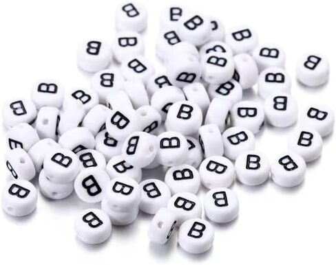 700 PCS حرف واحد حبات الرسائل للأساور ، A e i o u u n s t 4x7 mm box بيضاء كبيرة من أحرف متحفرة acrylic alphabet حبات للمجوهرات جعل الخرز diy escorations in Kuwait