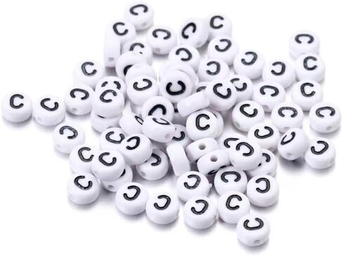 700 PCS حرف واحد حبات الرسائل للأساور ، A e i o u u n s t 4x7 mm box بيضاء كبيرة من أحرف متحفرة acrylic alphabet حبات للمجوهرات جعل الخرز diy escorations in Kuwait