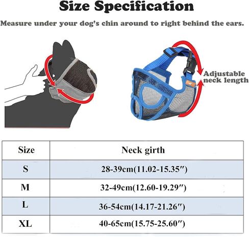 Short Snout Dog Muzzle Bulldog Muzzle, Stop Dog for Biting Barking Chewing, Adjustable(M, Blue) in Saudi Arabia