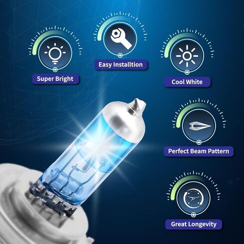 ALKOREY-9006 HB4 12V 55W Car Headlight Bulb,Auto Halogen Lamp,4000K Super White Blue Light,Automotive Fog Light,1 Pack in Saudi Arabia