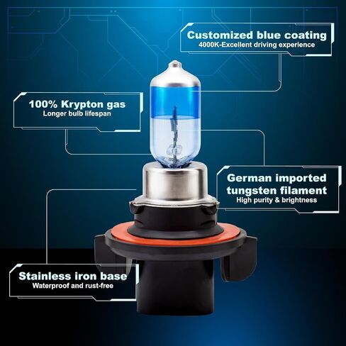 ALKOREY-9006 HB4 12V 55W Car Headlight Bulb,Auto Halogen Lamp,4000K Super White Blue Light,Automotive Fog Light,1 Pack in Saudi Arabia