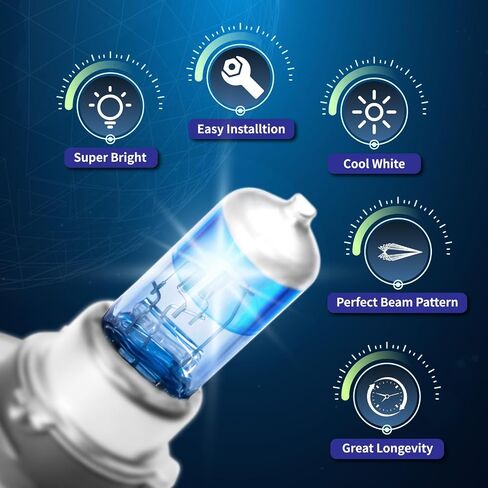 ALKOREY-9006 HB4 12V 55W Car Headlight Bulb,Auto Halogen Lamp,4000K Super White Blue Light,Automotive Fog Light,1 Pack in Saudi Arabia