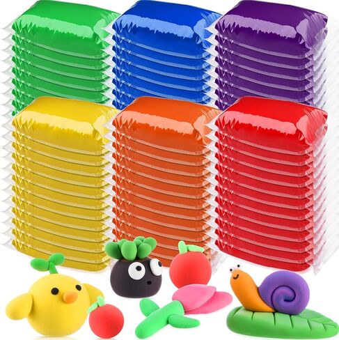 72 Pcs 2.38 lbs Air Dry Clay Bulk Modeling Magic Ultra Lightweight Foam Modeling Clay for Kids Adults DIY Gifts Party Arts Crafts and School Project Supplies(Fresh Color) in Kuwait