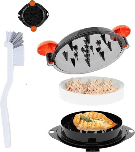 تويست أداة Chicken Chredder كبيرة - تمزيق اللحوم لليوم دجاج لحم الخنزير اللحم البقري مع طفرات من الفولاذ المقاوم للصدأ المقاوم المقاوم للصدأ BPA الأدوات الأساسية للأدوات الجدار (الأسود والأسود) in Kuwait