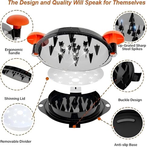 تويست أداة Chicken Chredder كبيرة - تمزيق اللحوم لليوم دجاج لحم الخنزير اللحم البقري مع طفرات من الفولاذ المقاوم للصدأ المقاوم المقاوم للصدأ BPA الأدوات الأساسية للأدوات الجدار (الأسود والأسود) in Kuwait