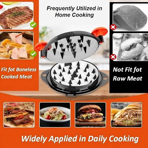 تويست أداة Chicken Chredder كبيرة - تمزيق اللحوم لليوم دجاج لحم الخنزير اللحم البقري مع طفرات من الفولاذ المقاوم للصدأ المقاوم المقاوم للصدأ BPA الأدوات الأساسية للأدوات الجدار (الأسود والأسود) in Kuwait