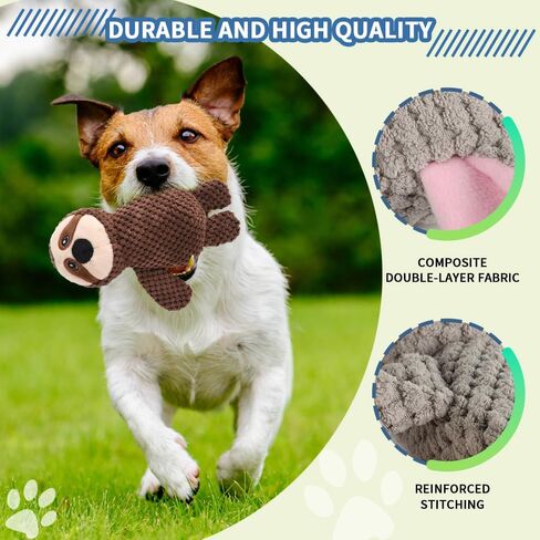 5-Pack Squeaky Dog Toys – Durable Animal-Shaped Plush Chew Toys for Dogs, Handmade Interactive Puppy Toys with Squeaker, Perfect for Reducing Destructive Behavior in Kuwait