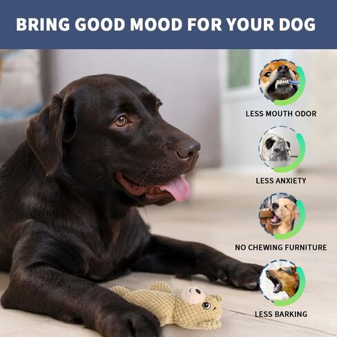 5-Pack Squeaky Dog Toys – Durable Animal-Shaped Plush Chew Toys for Dogs, Handmade Interactive Puppy Toys with Squeaker, Perfect for Reducing Destructive Behavior in Kuwait