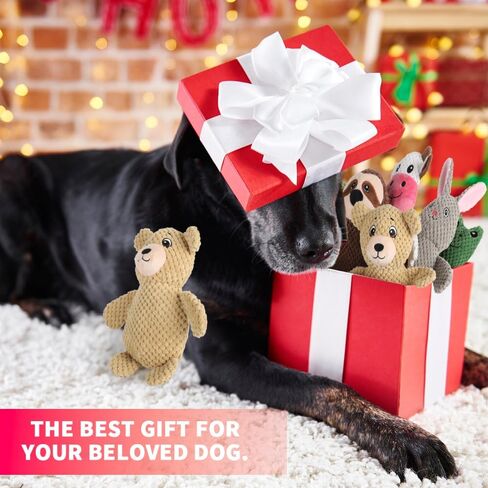 5-Pack Squeaky Dog Toys – Durable Animal-Shaped Plush Chew Toys for Dogs, Handmade Interactive Puppy Toys with Squeaker, Perfect for Reducing Destructive Behavior in Kuwait