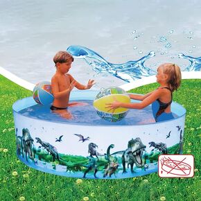 4ft Kiddie Pool for Barge Pet Dogs البالغين ، حمام سباحة سريع للأطفال ، ومتعة في نهاية المطاف مع حمام السباحة الصلب للقطب البلاستيكي - حمام سباحة عائلي للأفناء الخلفية ، والأطفال الصغار ، وفضلات الحفلات!